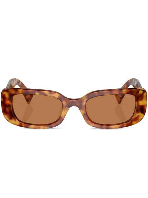 miu miu eyewear rectangular frame sunglasses|miu miu sunglasses sale.